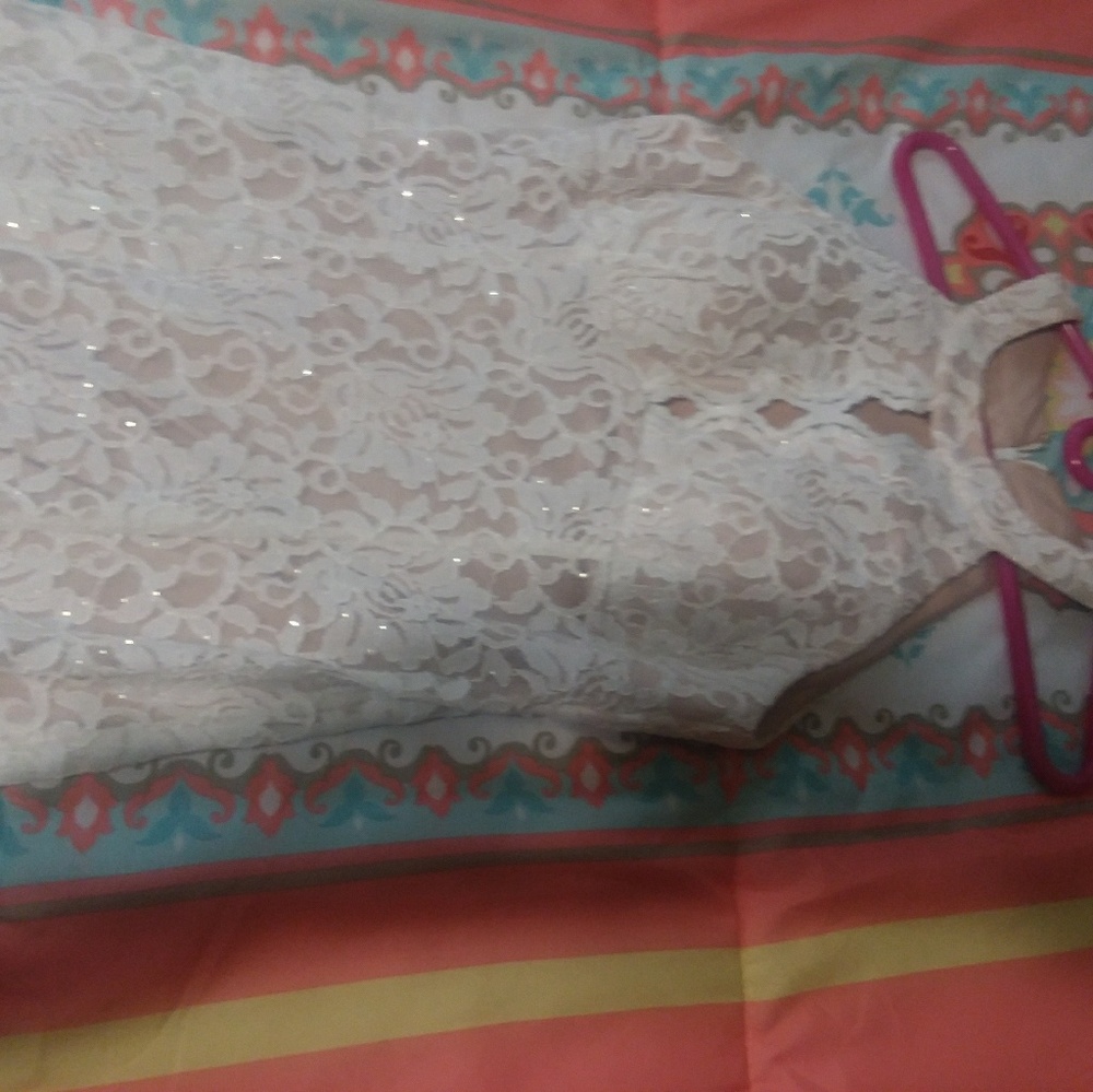 Lace Keyhole Halter Gown